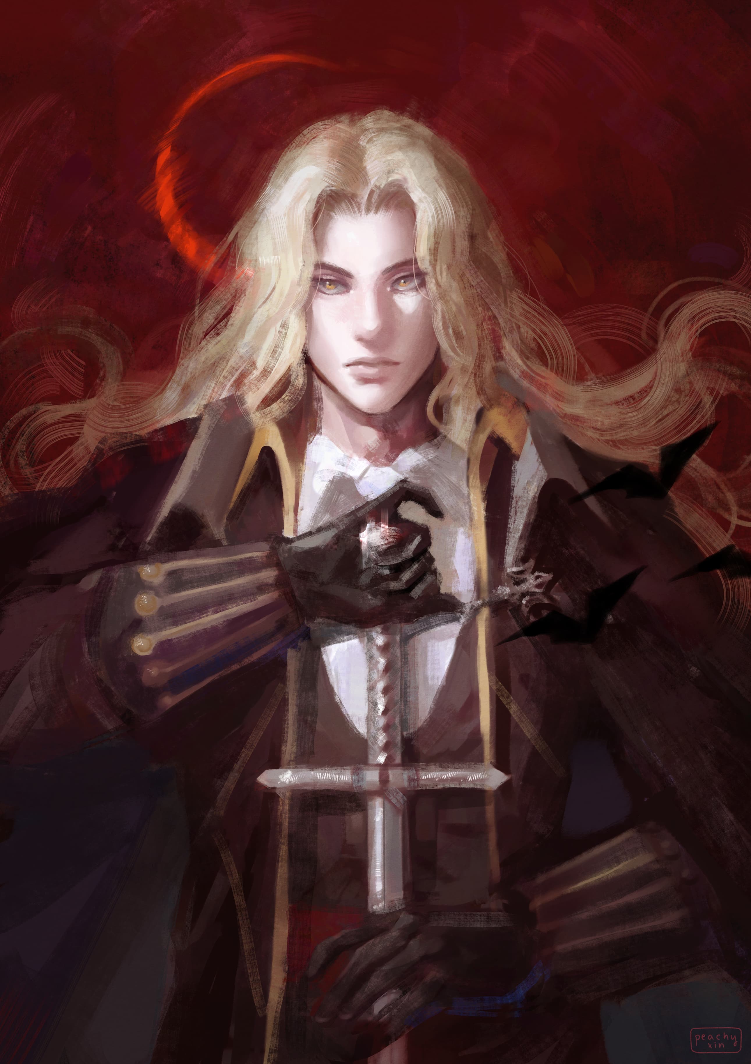 Alucard from Castlevania. Digital painting.
